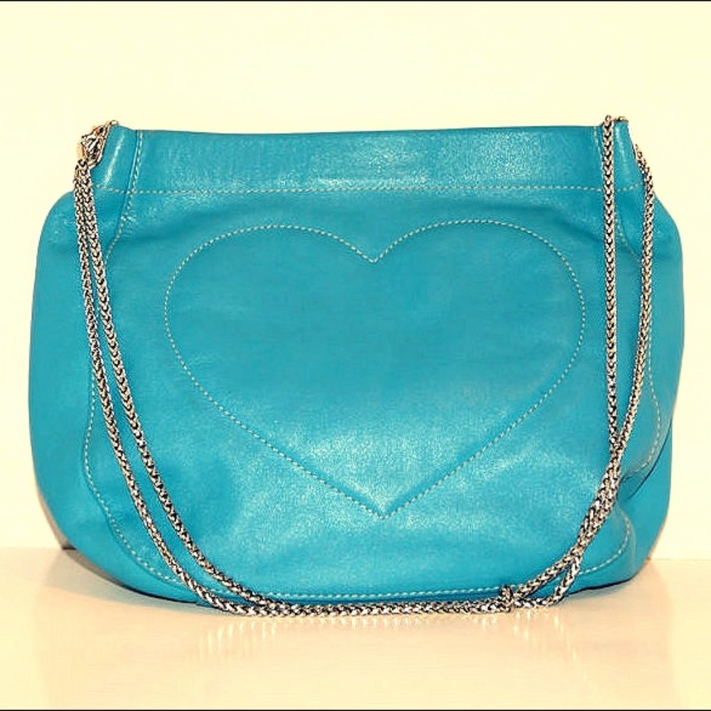 Brighton Blue Leather Reversible Heart purse